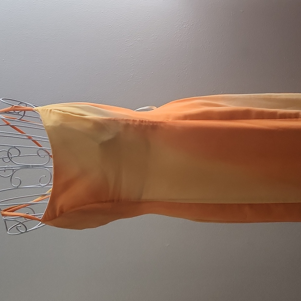 Orange Satin Maxi Dress - Picture 11 of 11